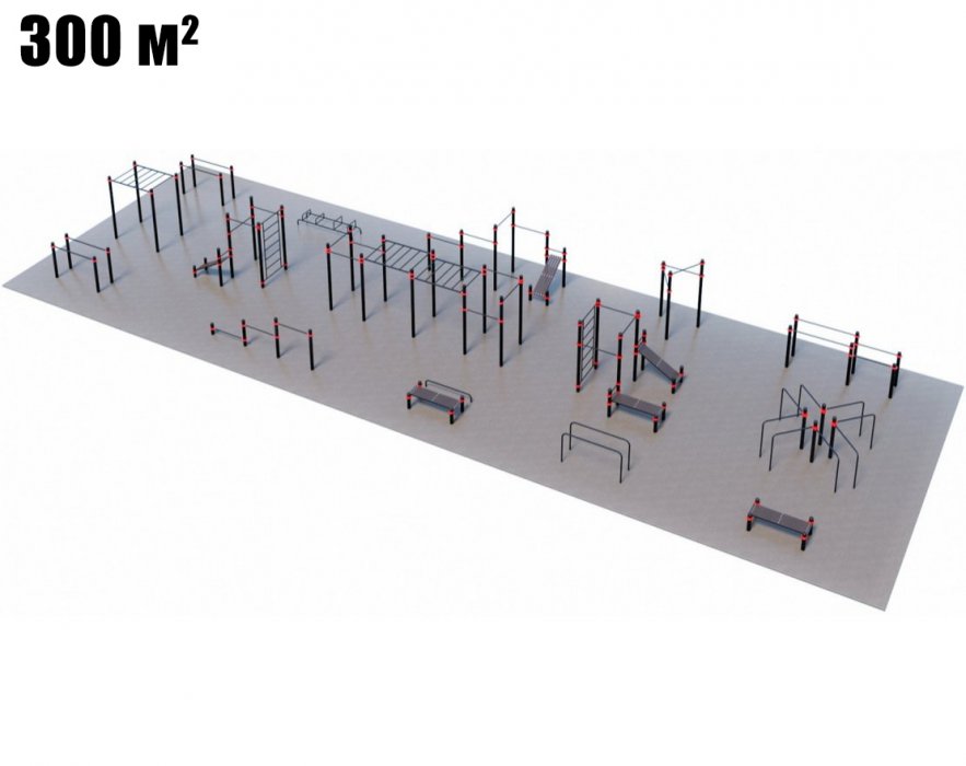 Проект Парковая площадка для Воркаут и ГТО 4-5 (30 х 10 м)